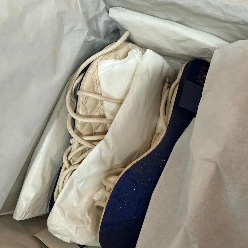 Cream Quilted Leather Ivy Shield Sandals Colour Soap Size 37 - Picture 3 of 10